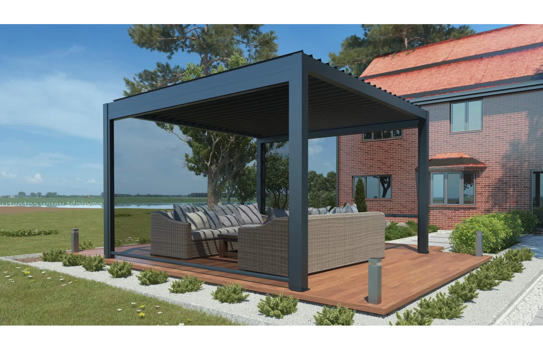 Pergola DELUXE Bioclimatica, Pavilion 3x3x2.5metri, Premium, Aluminiu