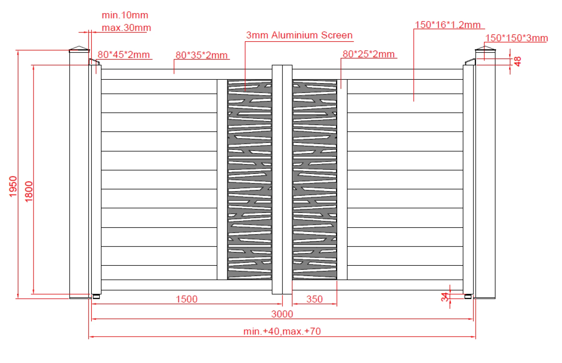 Poarta auto metalica din aluminiu 3000x1800mm, prefabricat, gri antracit, model Poseidon